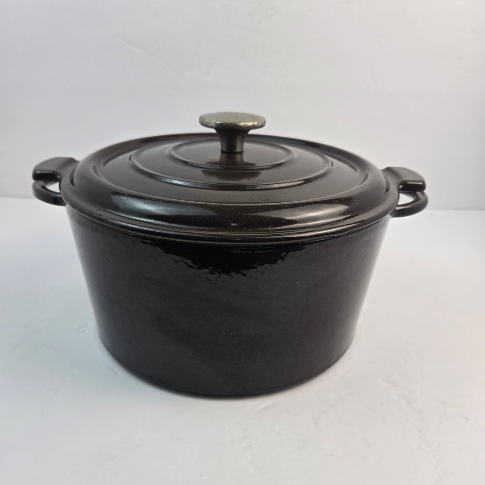 Vintage Made in France Enameled Cast Iron Dutch Oven 10" Honeycomb Base Lid